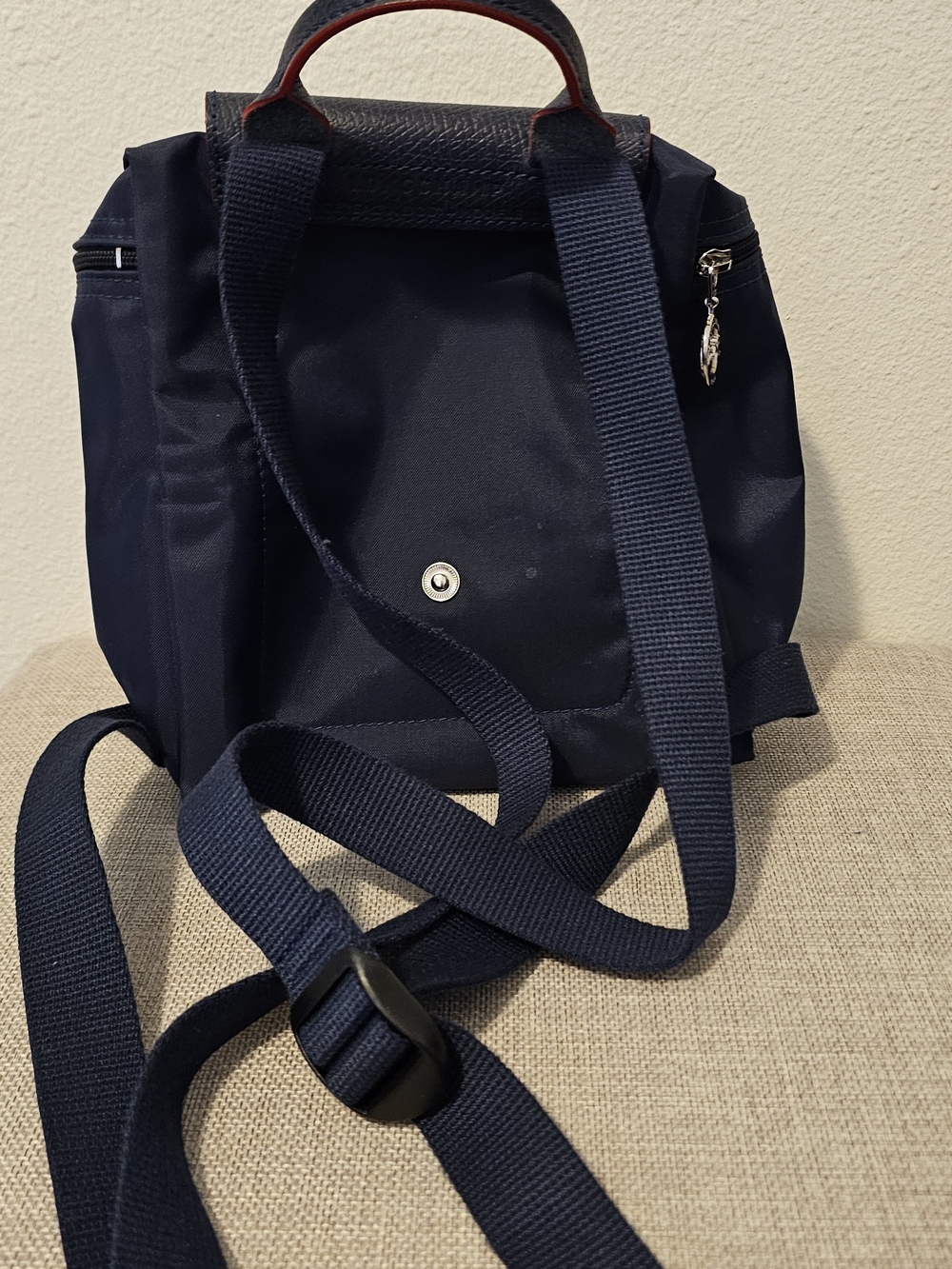 Longchamp Navy Mini Backpack with Red Accent - Picture 4 of 4